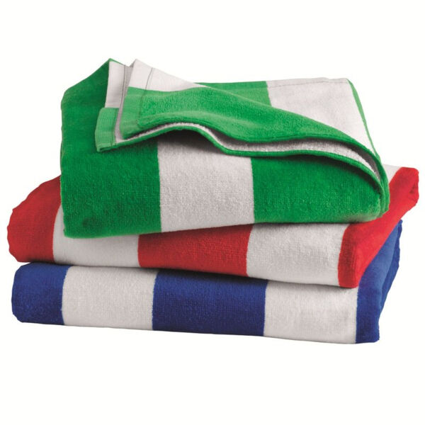 Cabana Stripe Velour Beach Towel Thumbnail